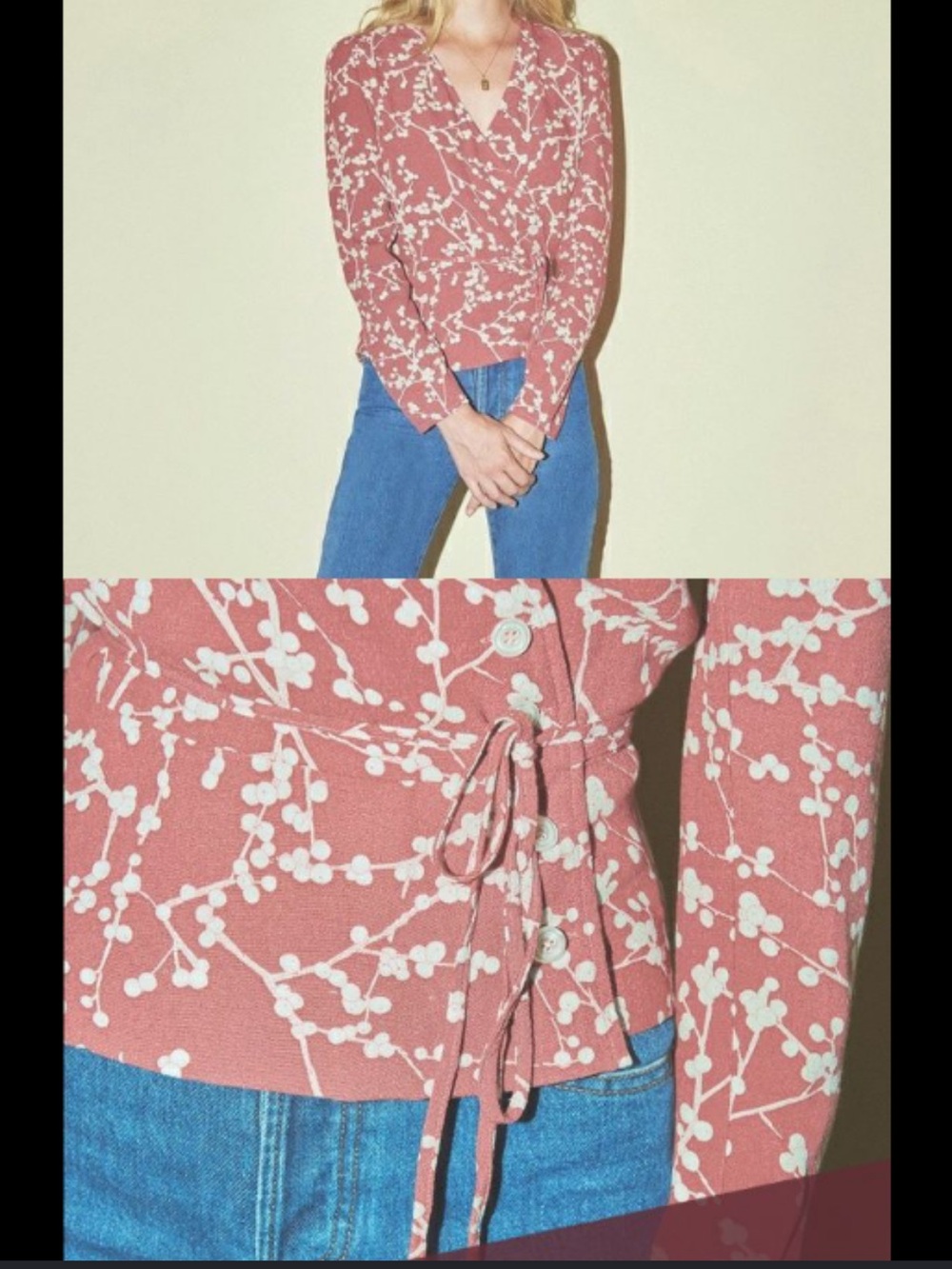 🆕 Rouje Gaby Gabby floral red wrap top 34